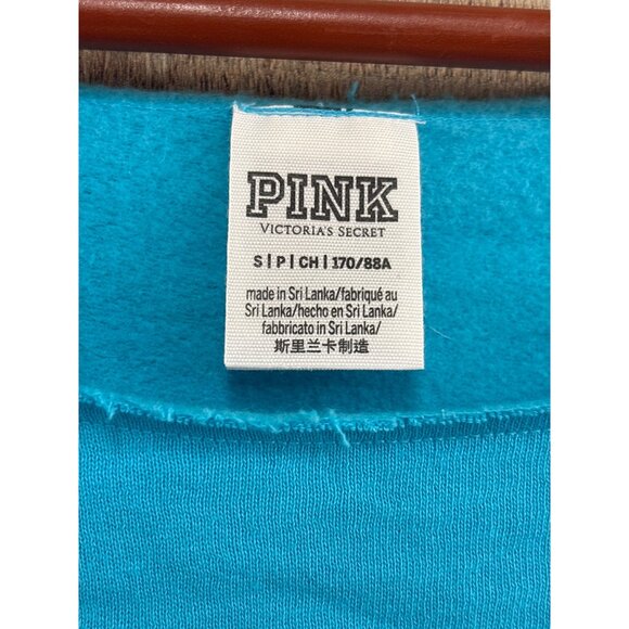 Victorias Secret PINK Blue Off-Shoulder Sweatshirt Size S - Picture 2 of 5